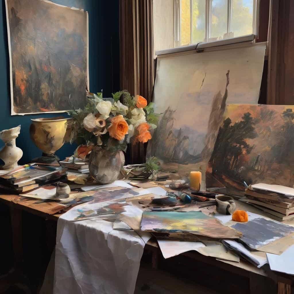 Πινέλα και καμβάδες ζωγραφικής σε καλλιτεχνικό στούντιο, έμπνευση και επίδραση στη σύγχρονη τέχνη.